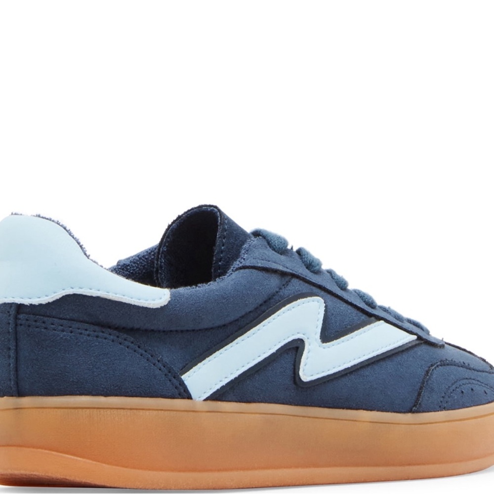 Steve Madden Designer Look for Less Blue and White Sneakers with Gum Sole